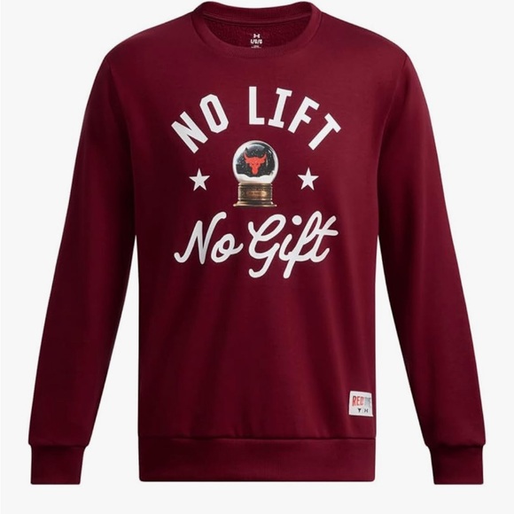 Under Armour Men's Small Project Rock Red One “No Lift No Gift” Sweater NWT - Picture 3 of 8